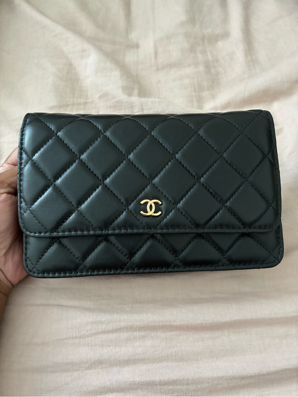 Chanel Quilted Wallet on Chain - Black